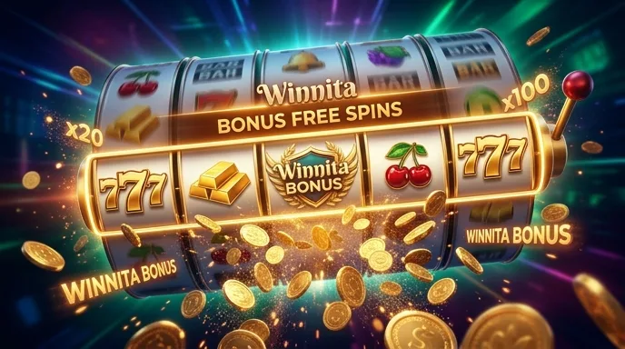 Rulli di una slot classica con simboli sette dorato e campane e fontana di monete, grande vincita