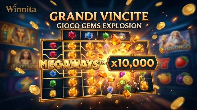 Slot a tema gemme con pietre preziose color ambra che esplodono di luce durante una grande vincita Megaways